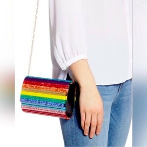 Kurt Geiger London acrylic clutch. Rainbow